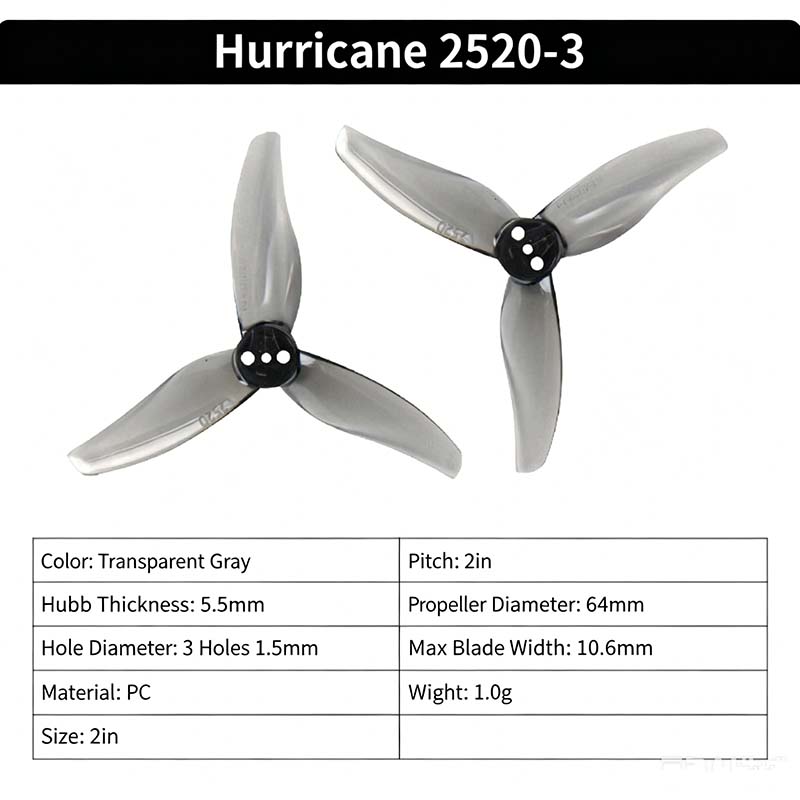 Hélice Gemfan Hurricane 2520-3 - Fpv Drone Propeller avis et prix